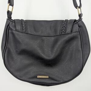 Rampage Black Braided Faux Leather Shoulder Bag Purse Adjustable Strap